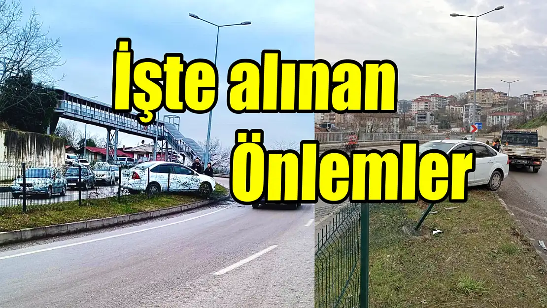 Sürekli kaza olan yolda önlemler alındı