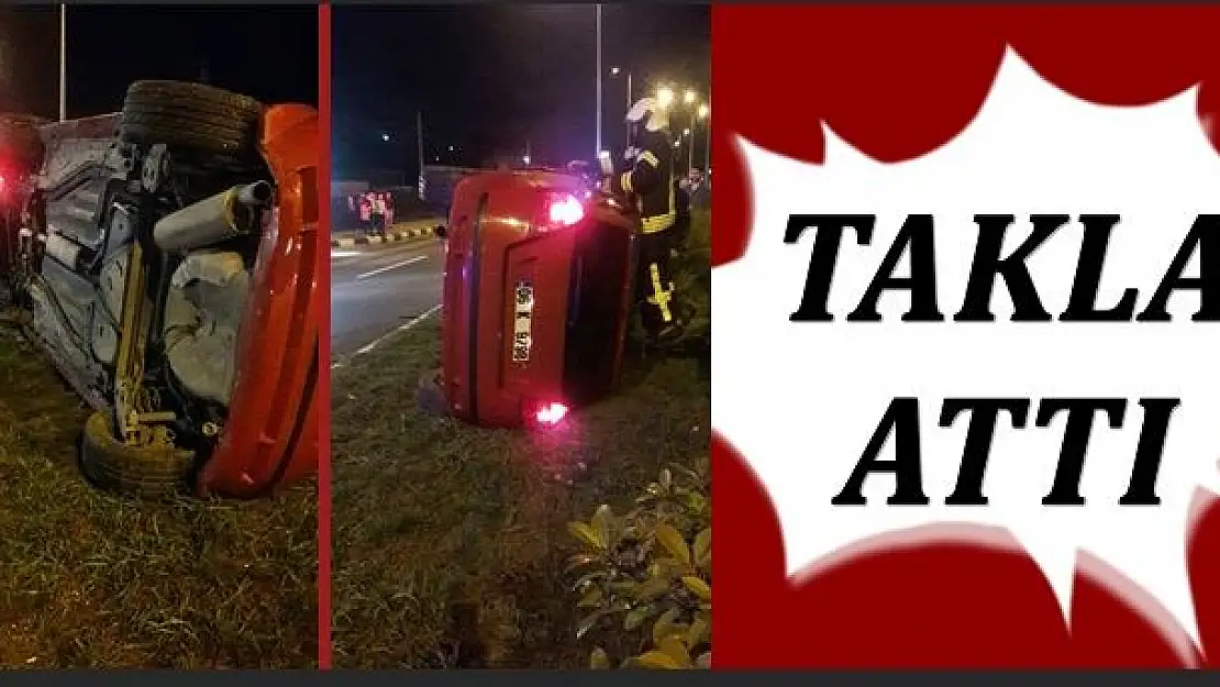 Takla Atan Araç Orta Refüje Çıktı