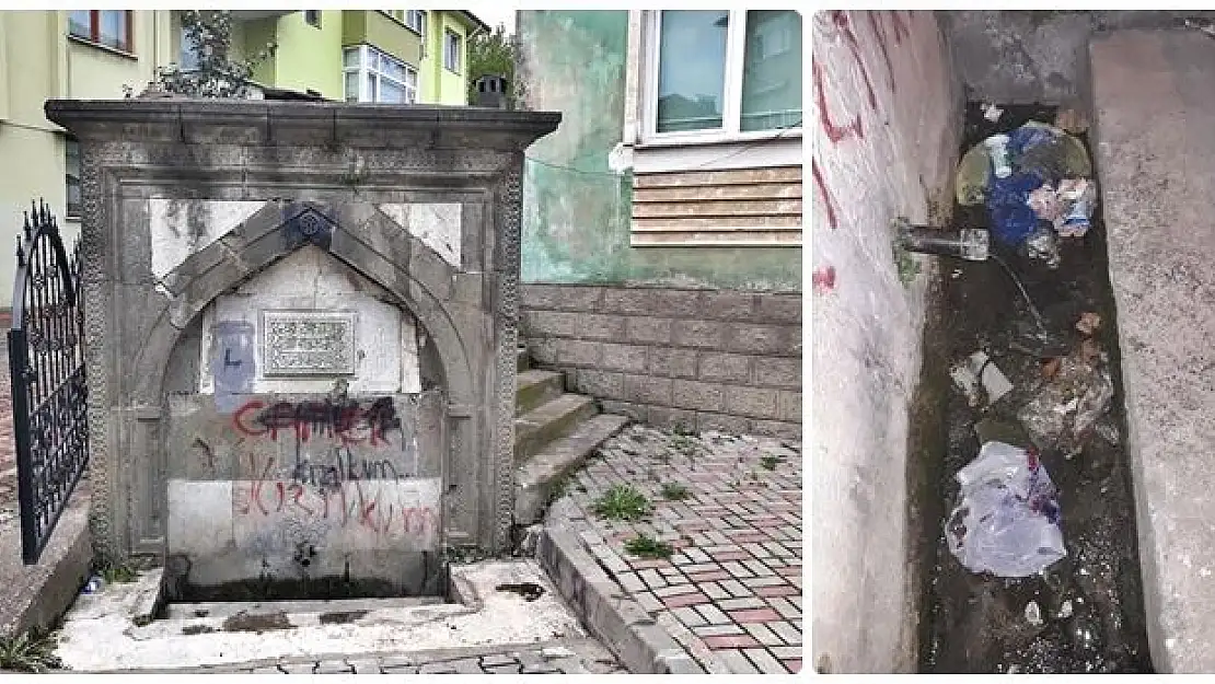 Tarihi çeşmenin hali içler acısı