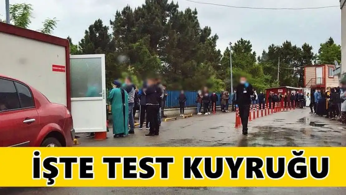 Test yaptıranlar uzun kuyruk oluşturdu