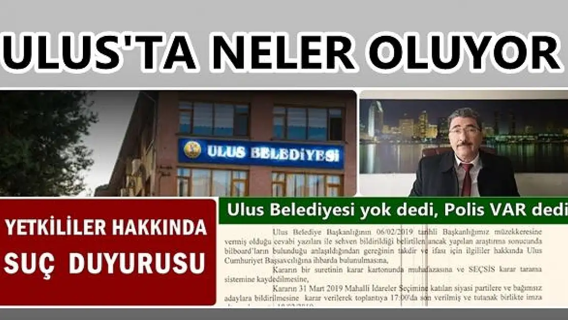 Ulus Belediyesinde enteresan olaylar