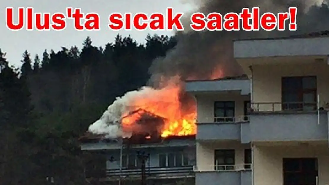 Ulus'ta Korkutan Çatı Yangını