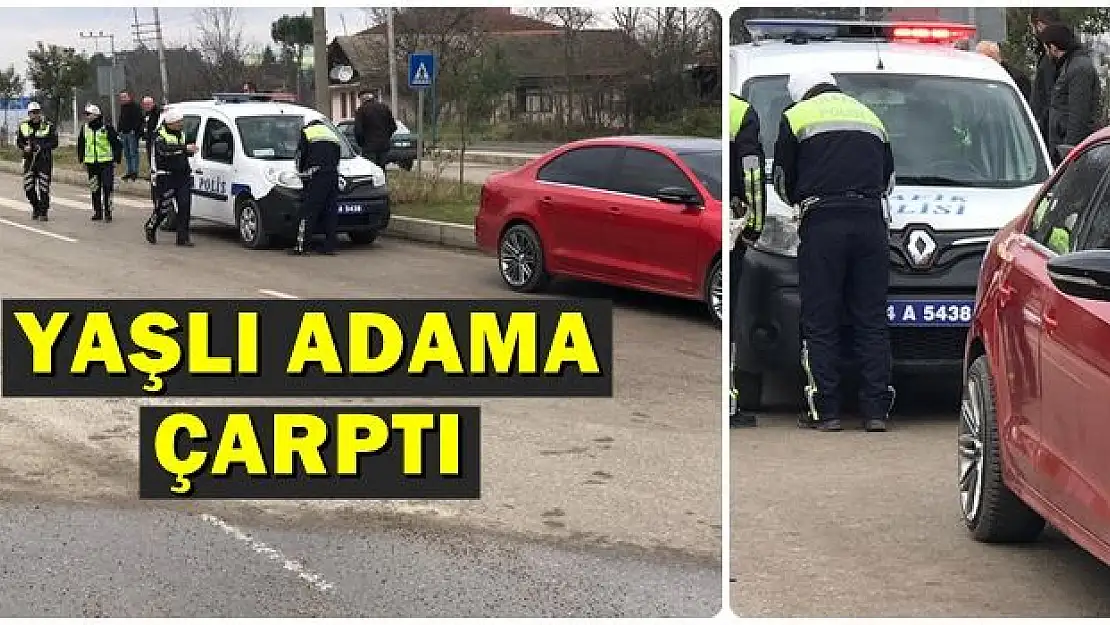 Yaşlı adama araba çarptı