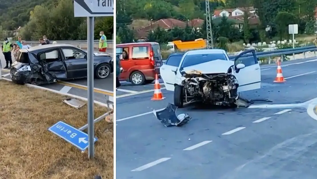 Yeni açılan yolda kaza