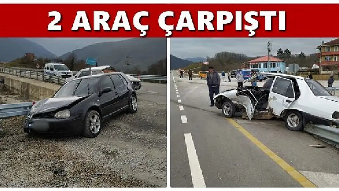 Yenihan'da iki otomobil çarpıştı