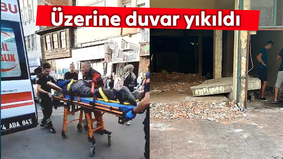 Yıkılan duvarın altında kaldı