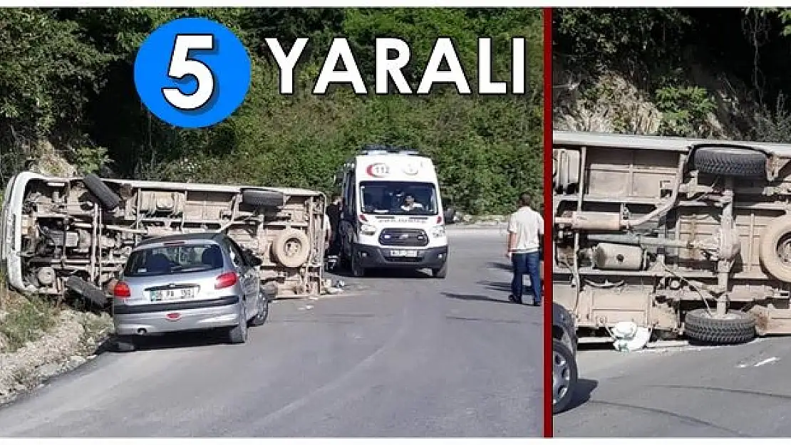 Yolcu minibüsü devrildi, Faciadan dönüldü!