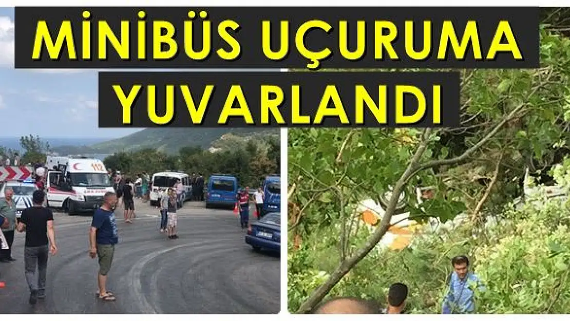 Yolcu minibüsü şarampole uçtu