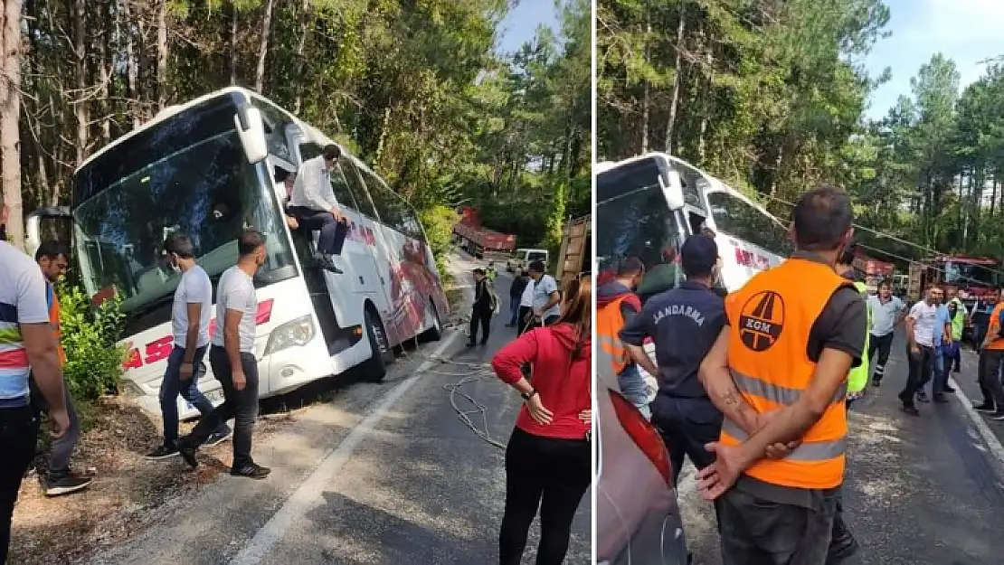 Yolcu Otobüsü asılı kaldı!