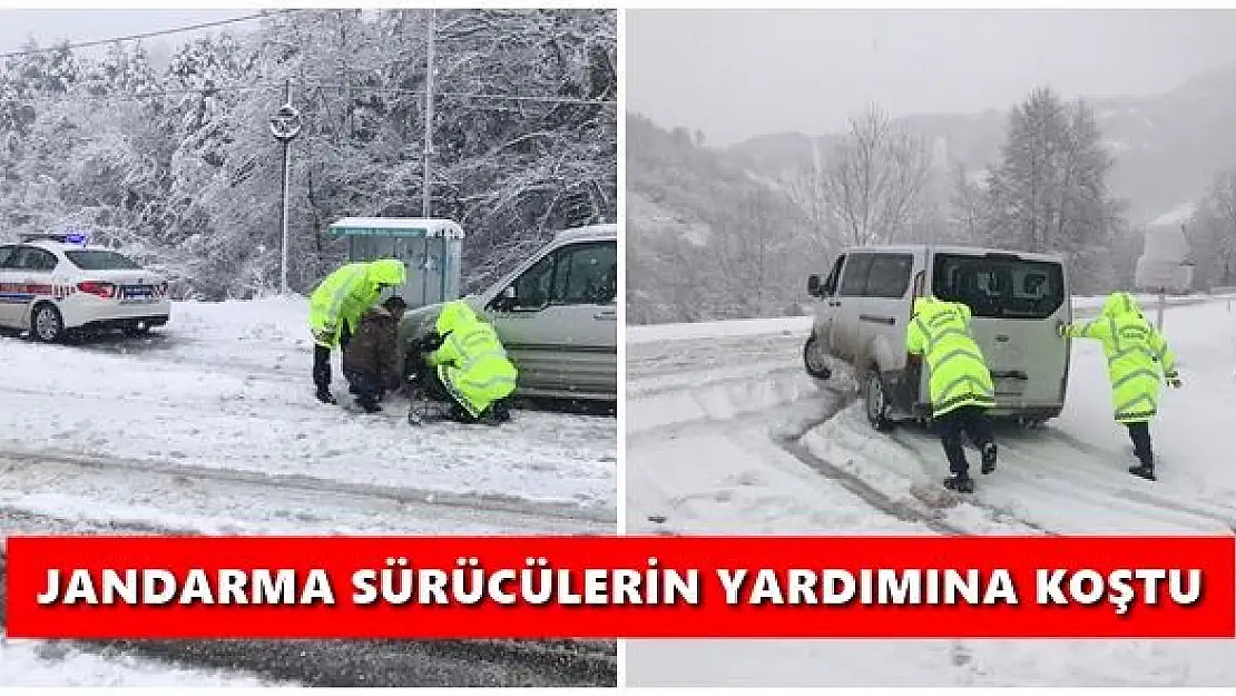 Yolda kalanların imdadına jandarma koştu