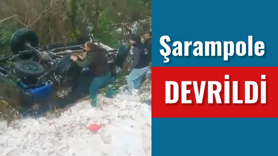 Yoldan çıkıp şarampole devrildi