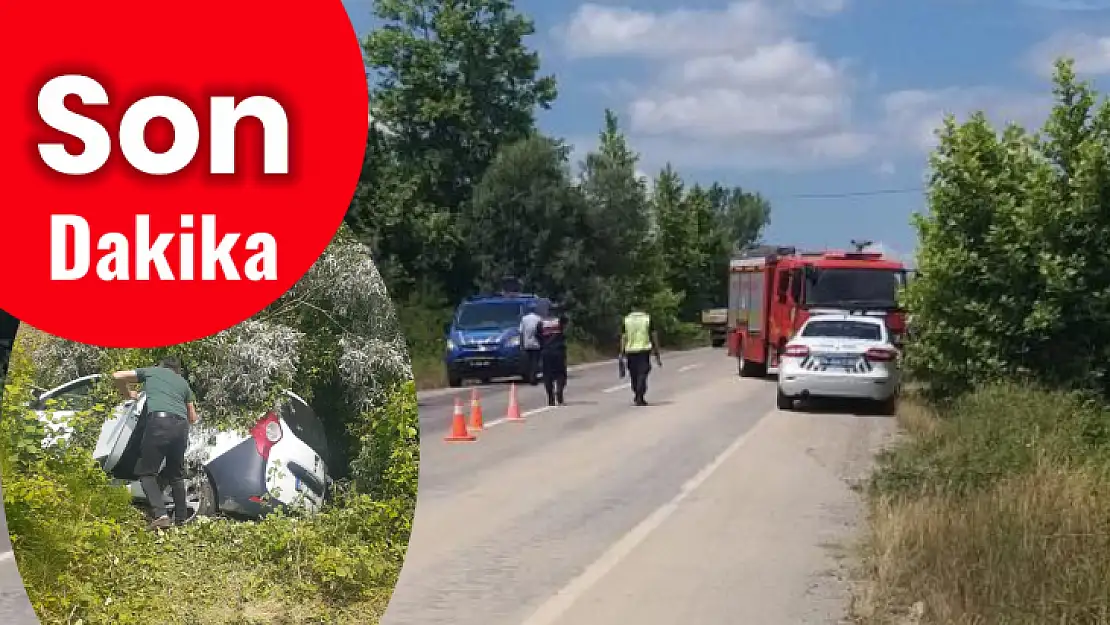 Yoldan çıktı, şarampole girdi