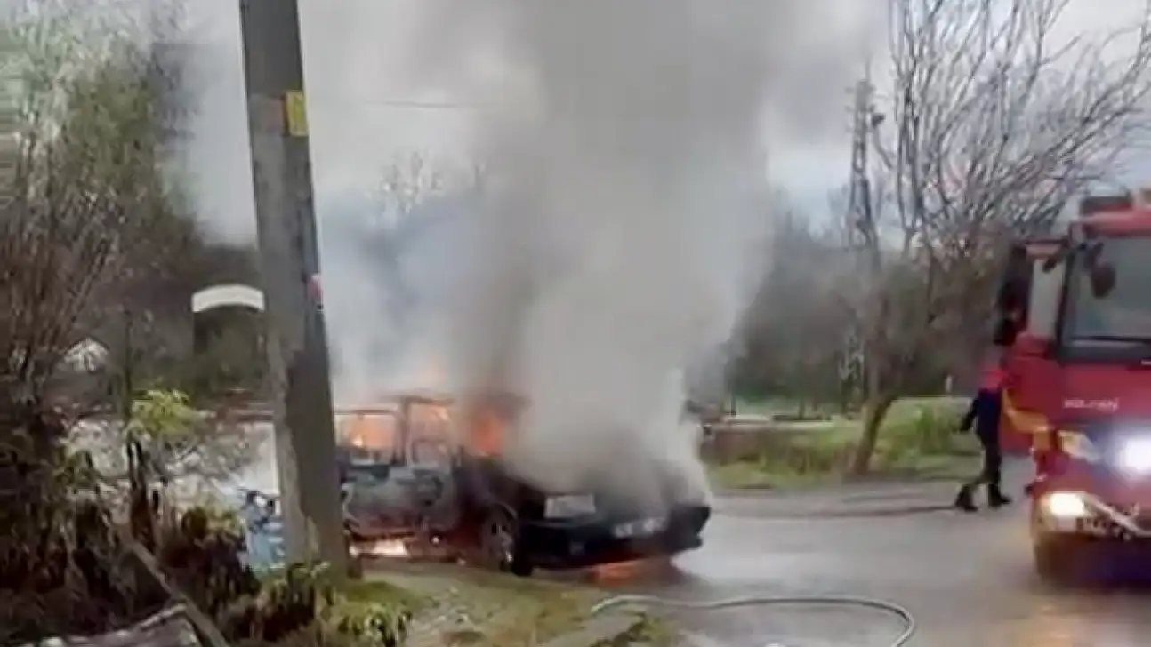 Park halindeyken alev aldı