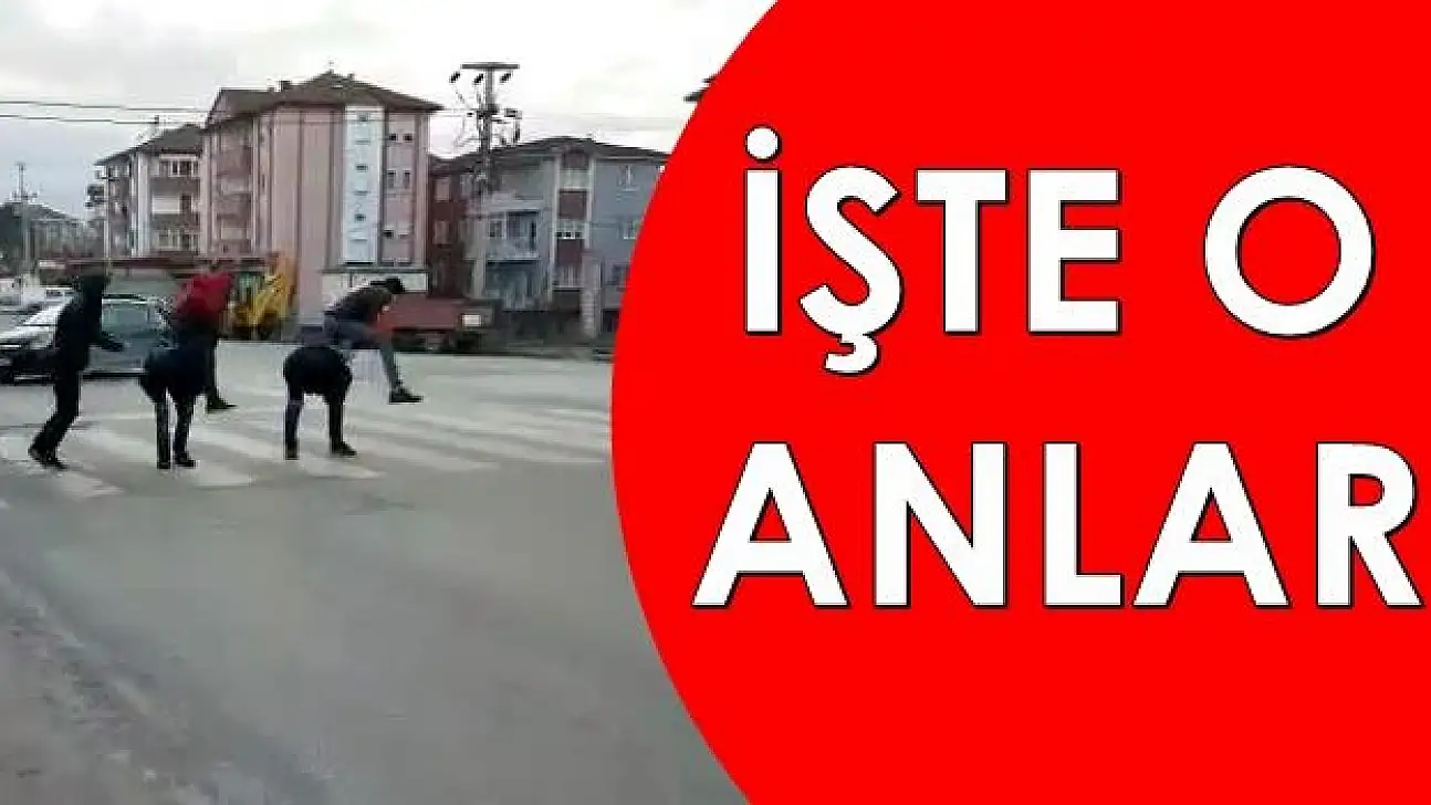 Karşıdan karşıya bakın nasıl geçtiler