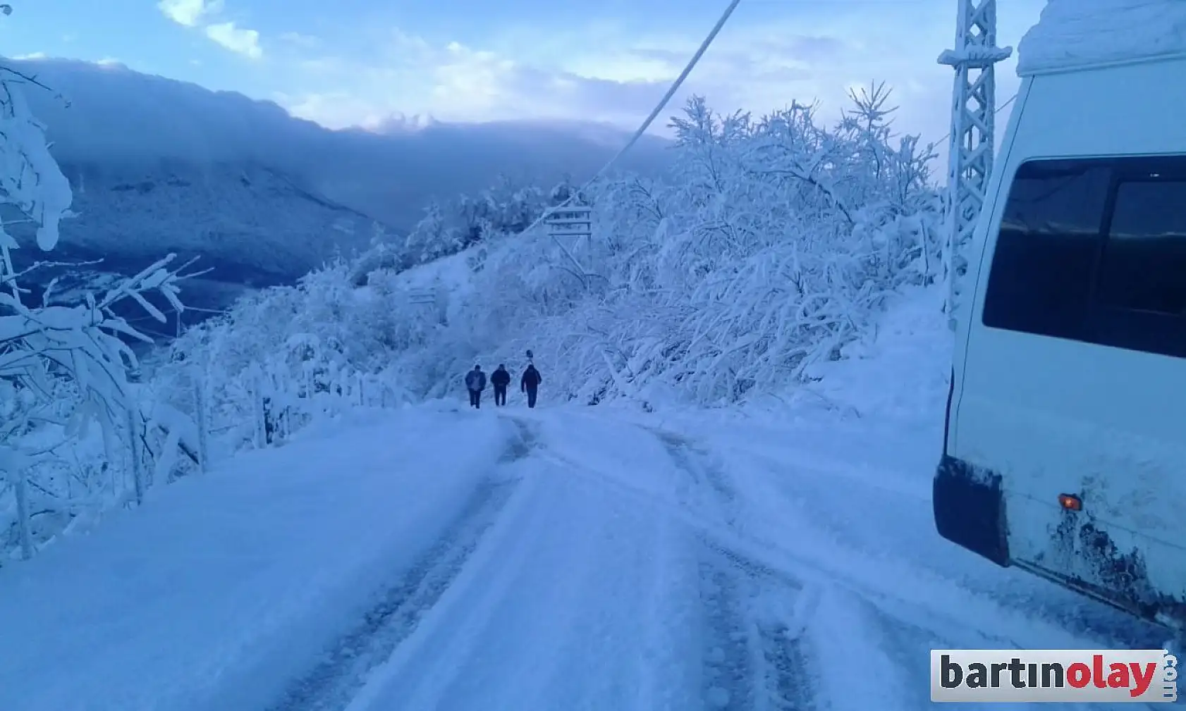 Bartın'da köylerden kar manzaraları