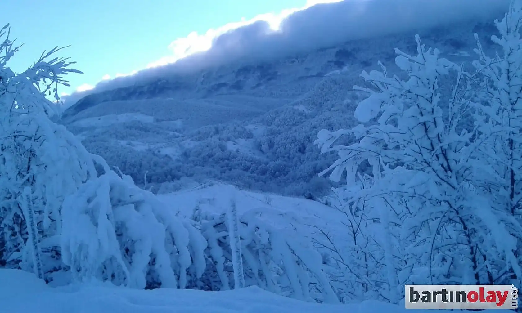 Bartın'da köylerden kar manzaraları