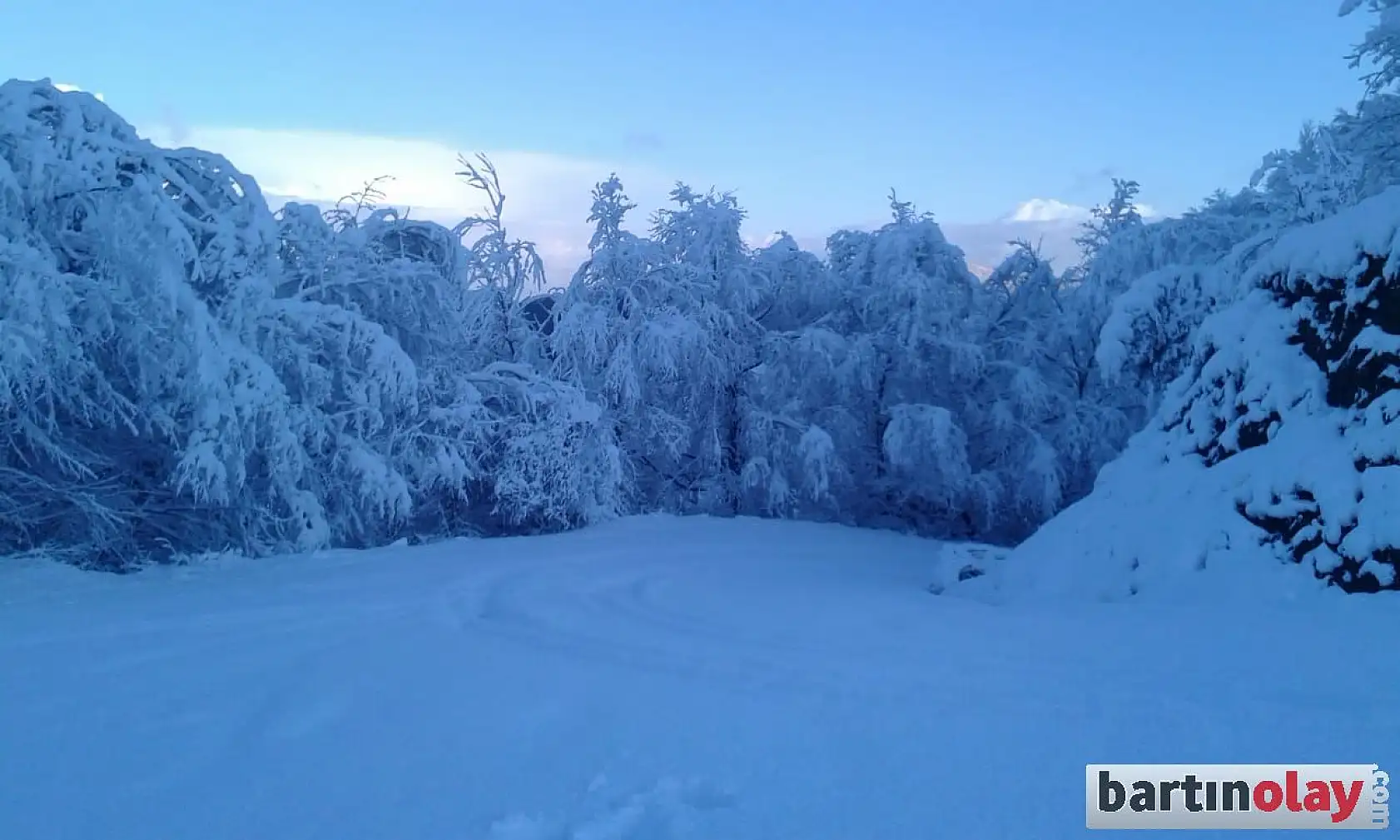 Bartın'da köylerden kar manzaraları