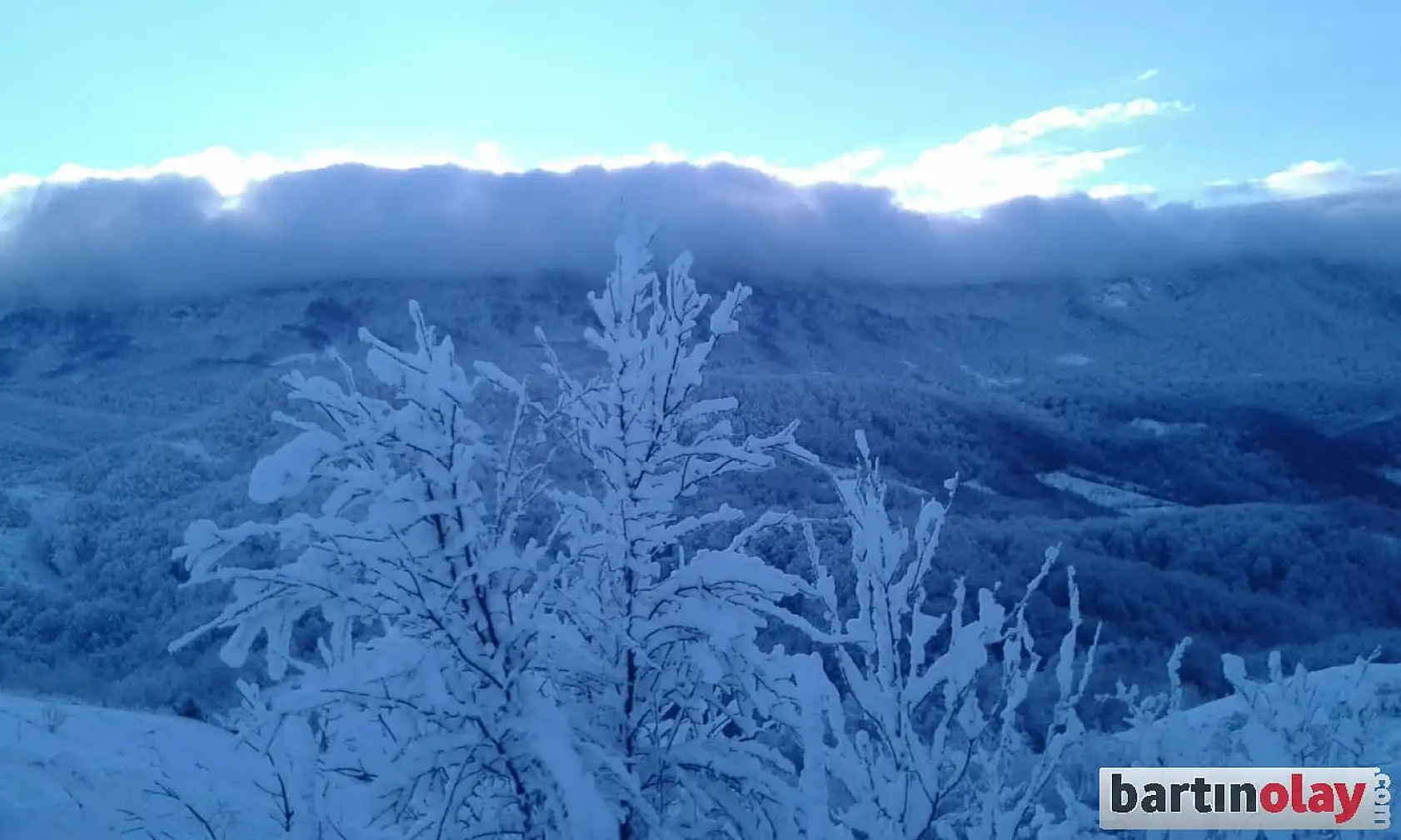 Bartın'da köylerden kar manzaraları