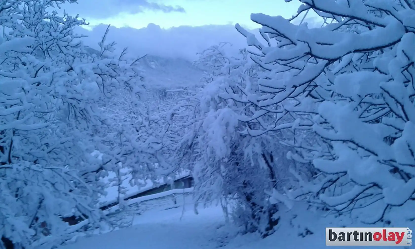 Bartın'da köylerden kar manzaraları