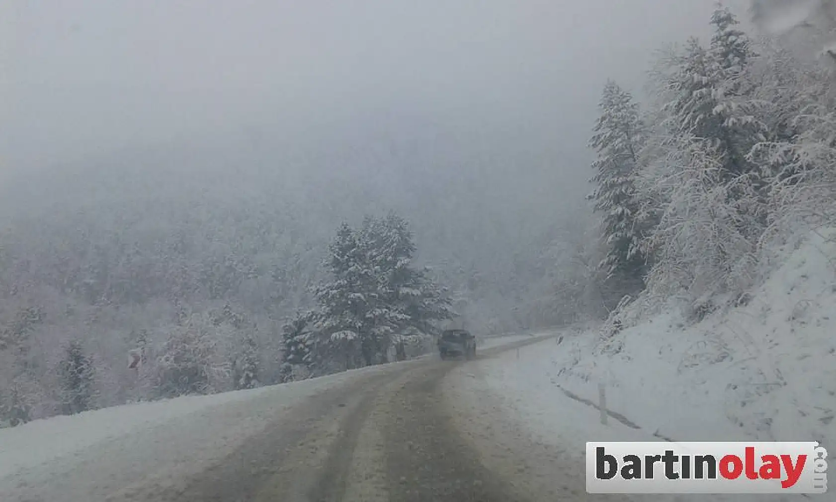 Bartın Karabük yolu kar altında