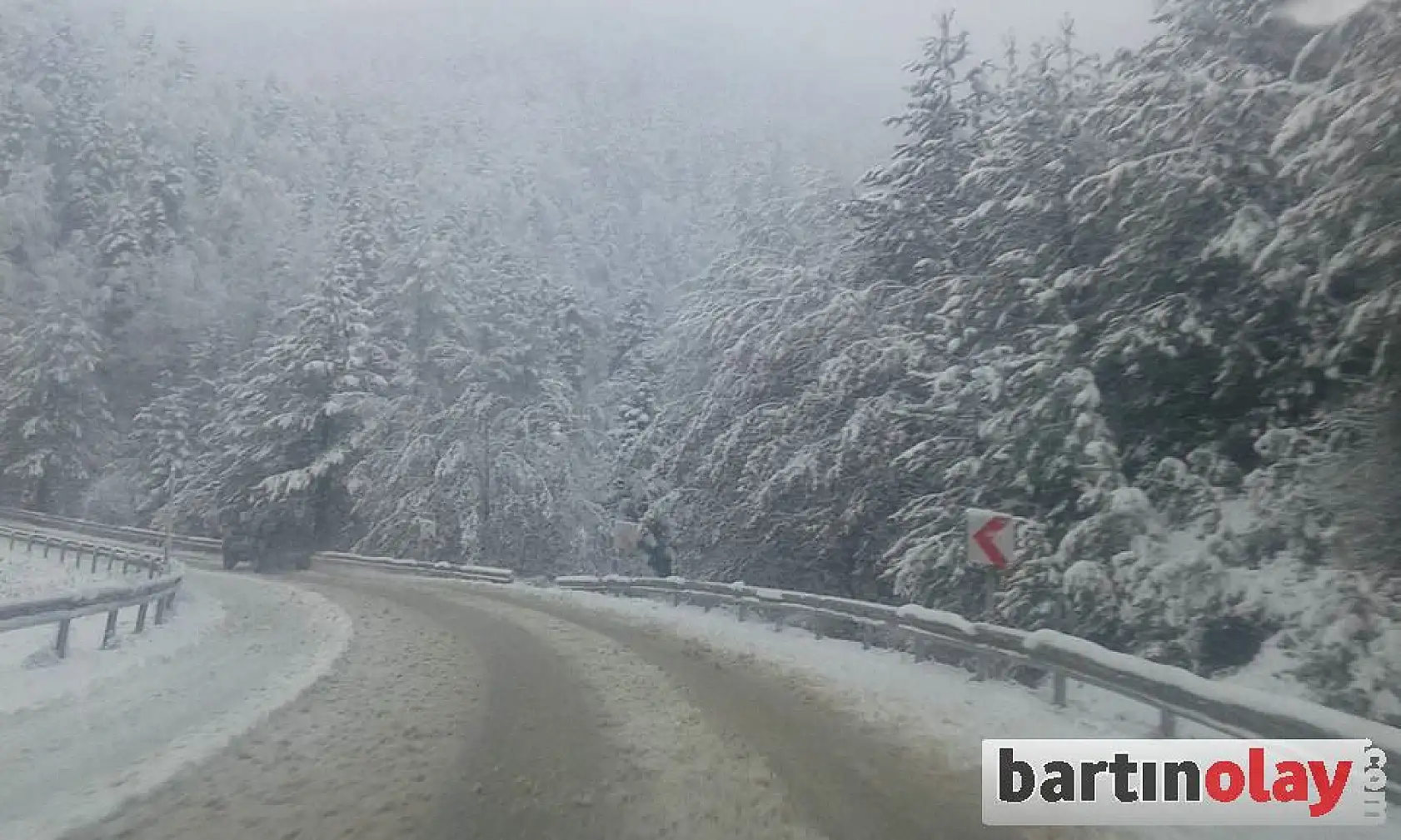 Bartın Karabük yolu kar altında