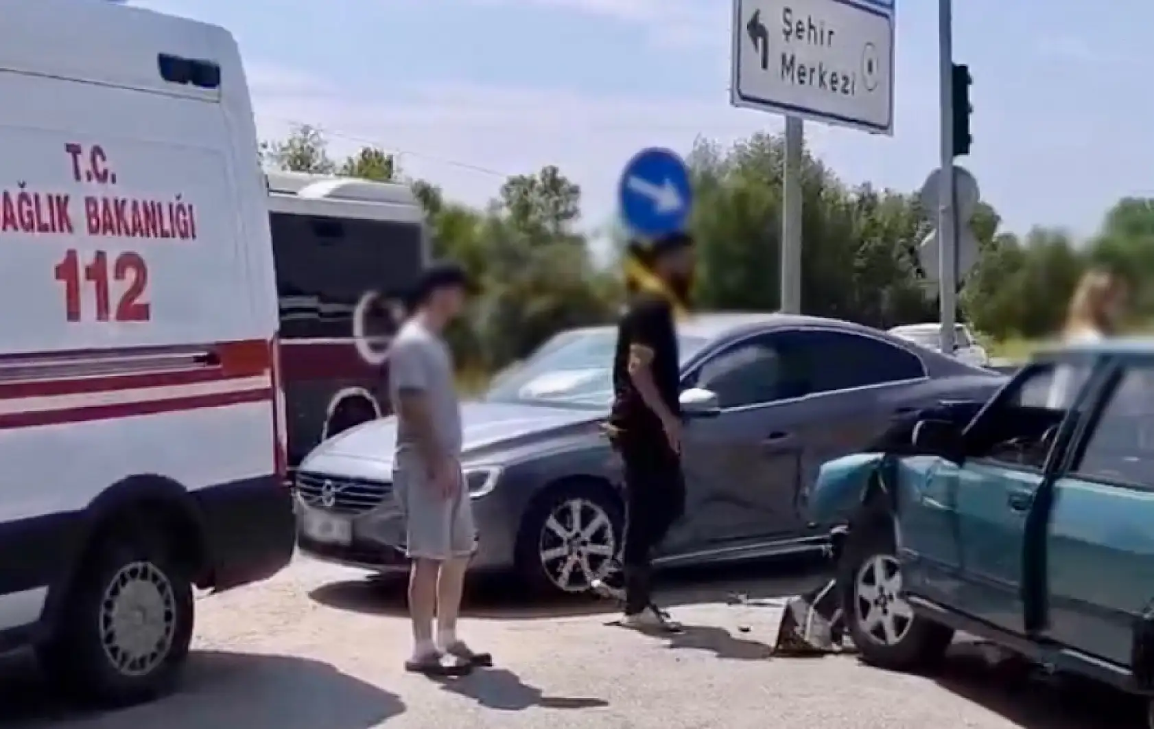 Yeni hastane kavşağında kaza