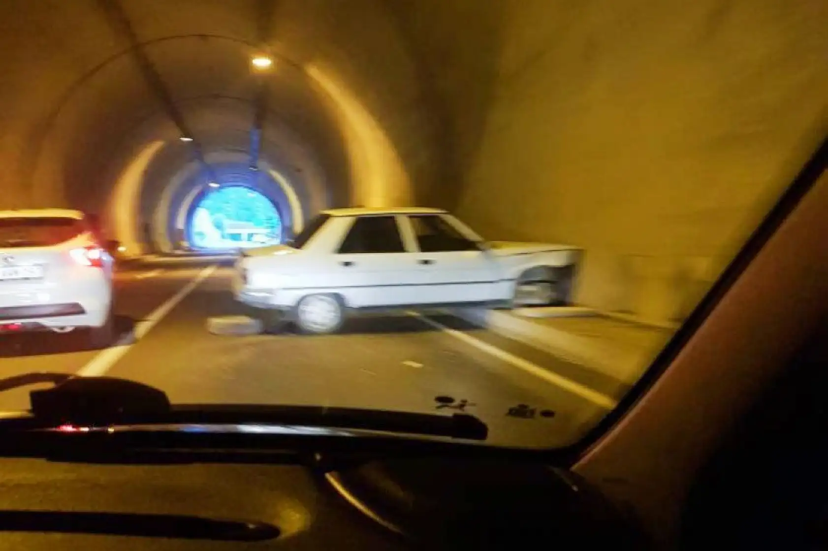 Amasra tünelinde kaza