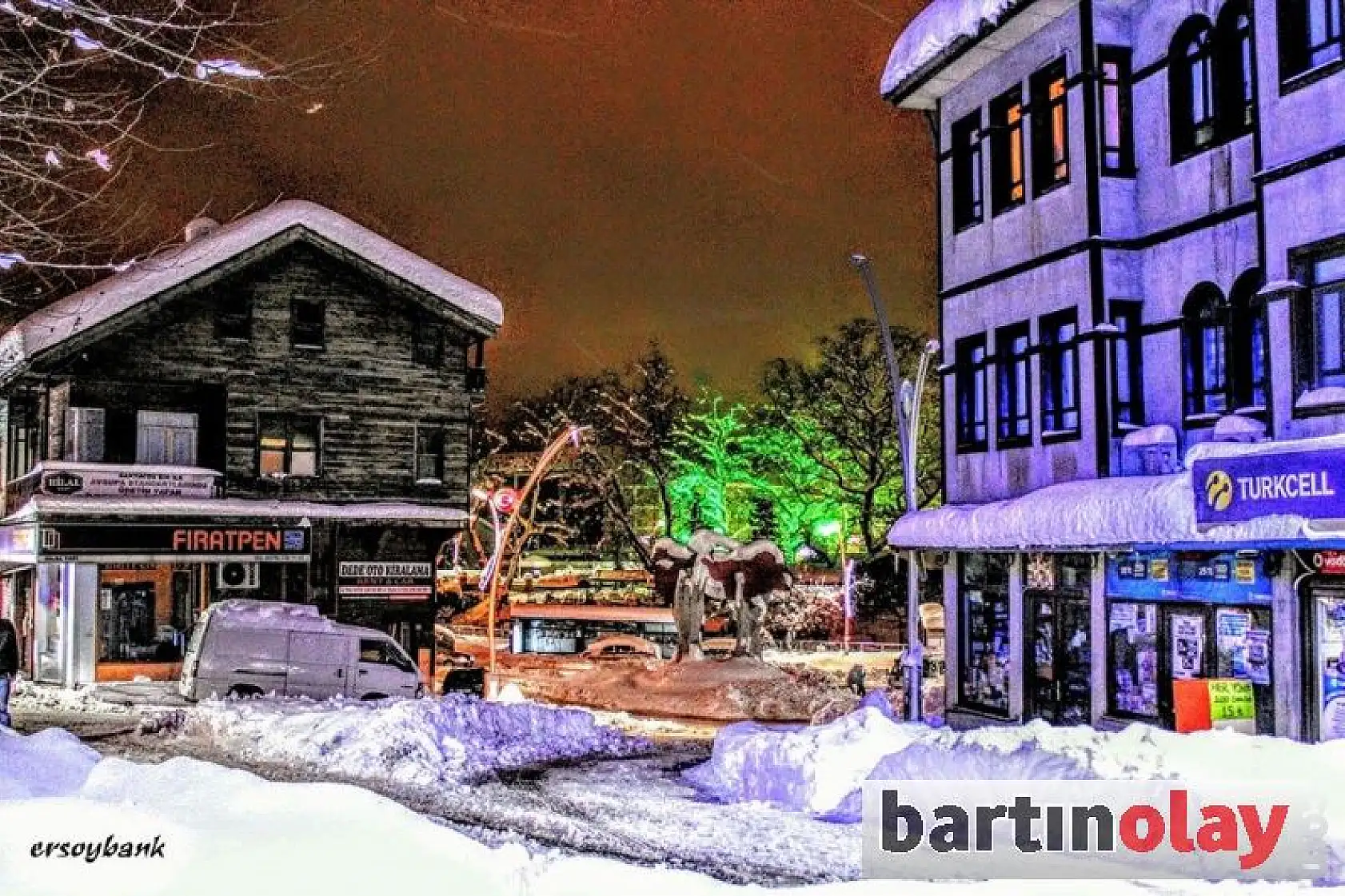 Bartın'dan kar manzaraları