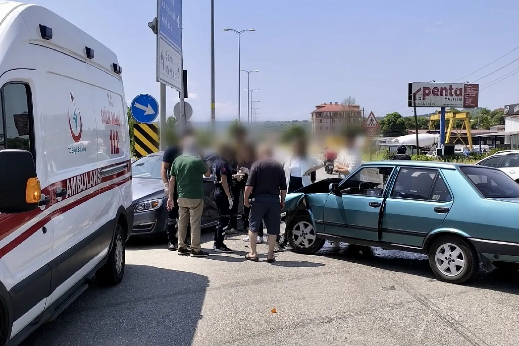 Yeni hastane kavşağında kaza