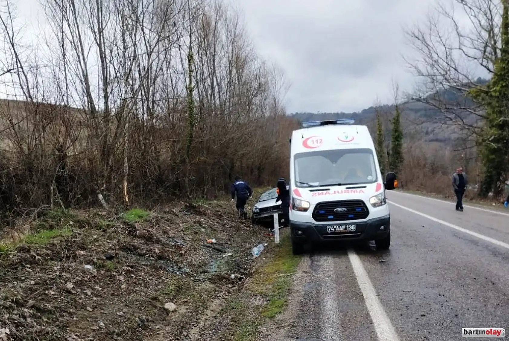 Bartın Safranbolu yolunda kaza, 2 yaralı