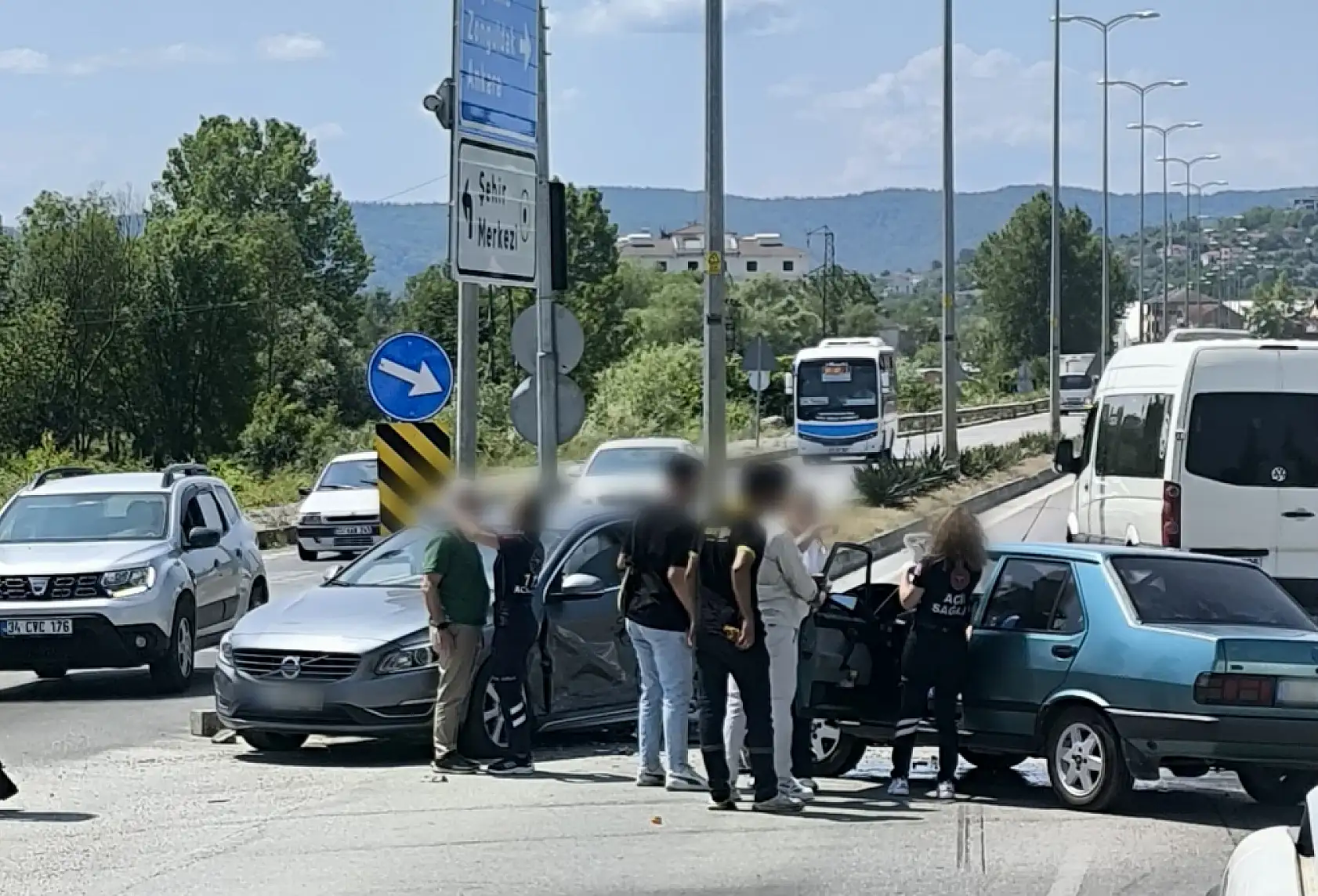 Yeni hastane kavşağında kaza