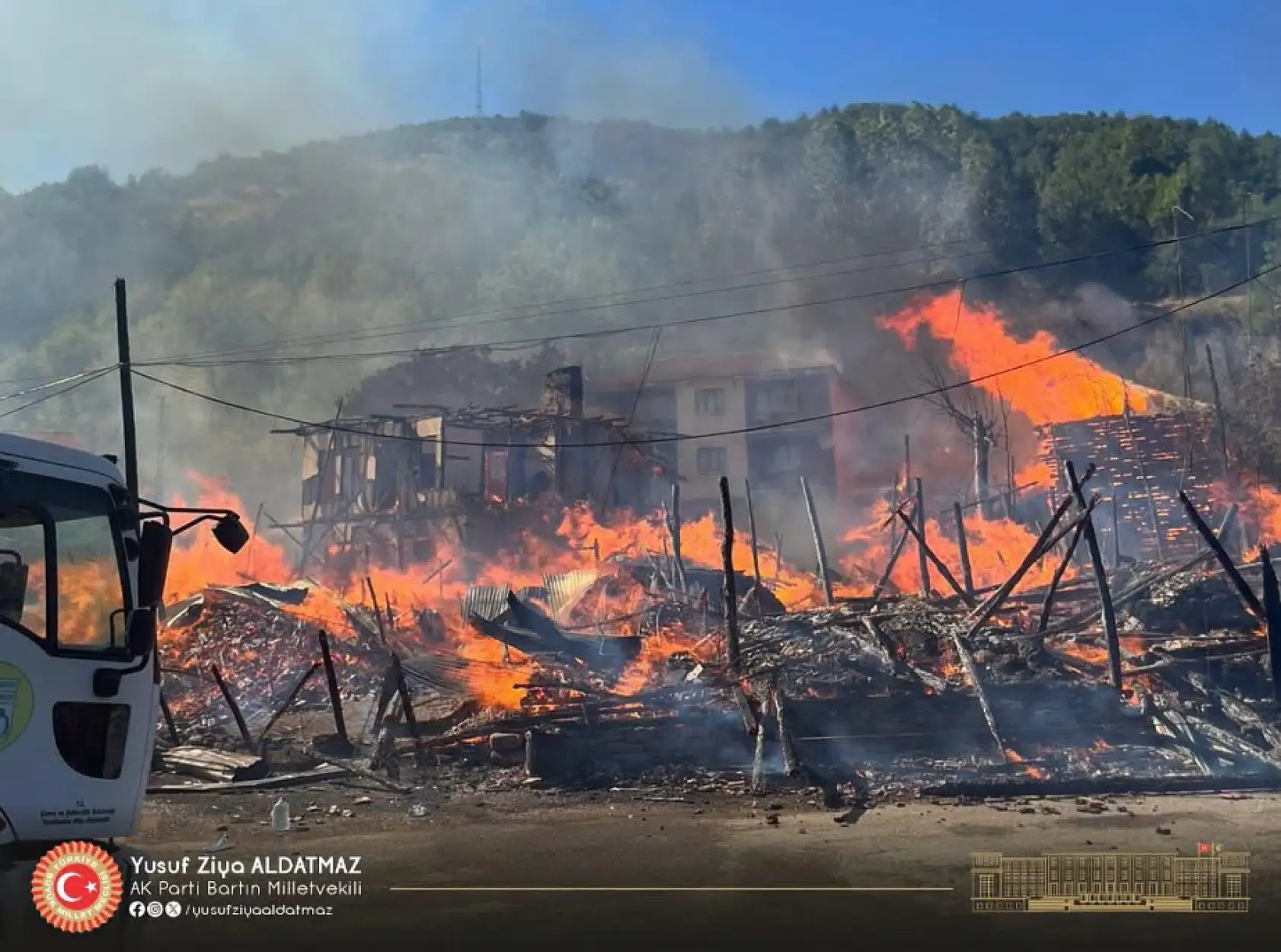Yangında korku dolu anlar yaşandı