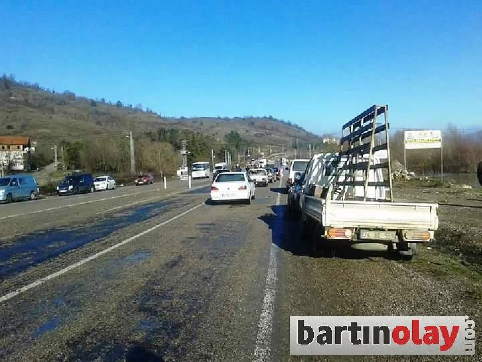 Bartın Karabük yolunda su taşkını