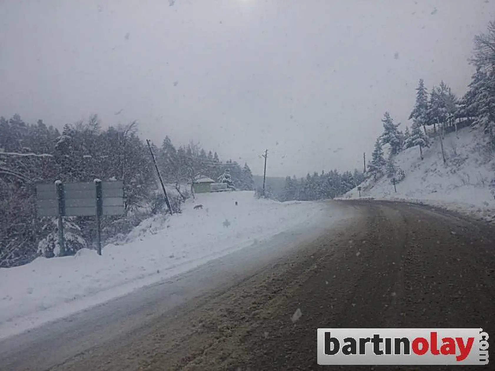 Bartın Karabük yolunda kar manzaraları