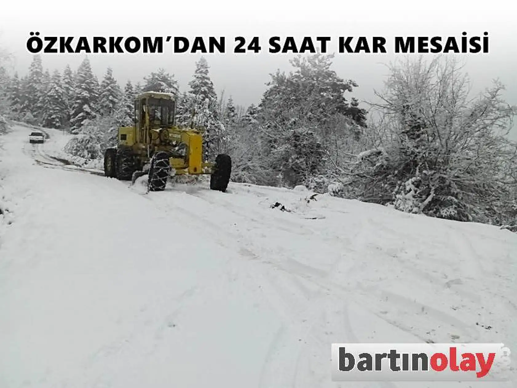 Köy yollarında kar manzaraları