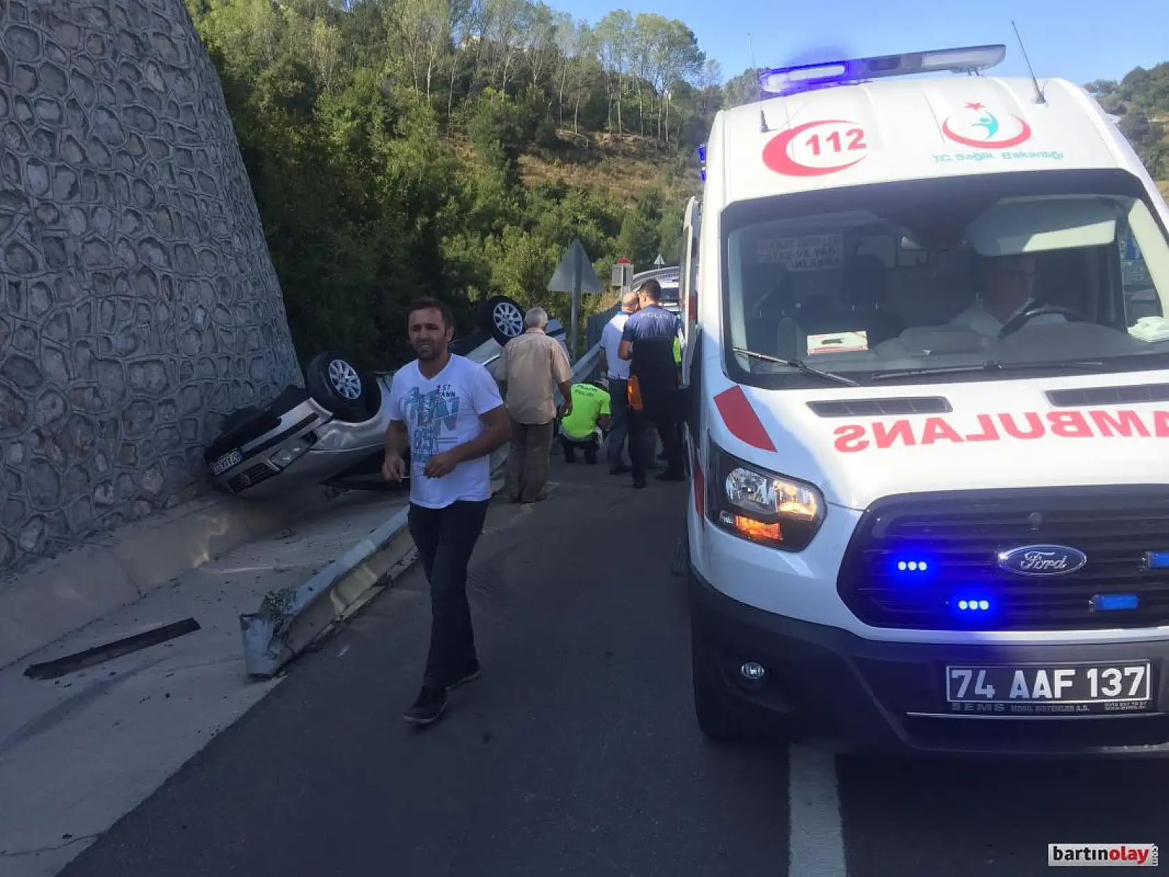 Amasra yolunda takla attı