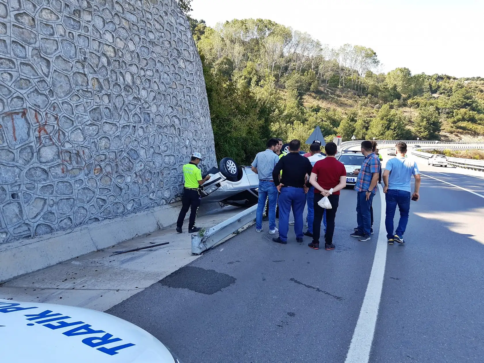 Amasra yolunda takla attı