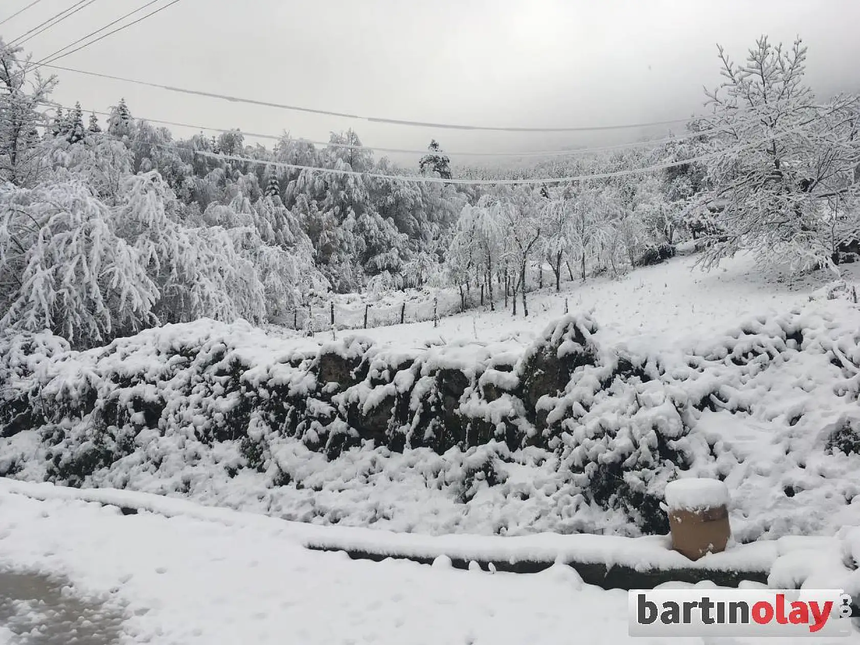 Arıt'ın zirvesinden kar manzaraları