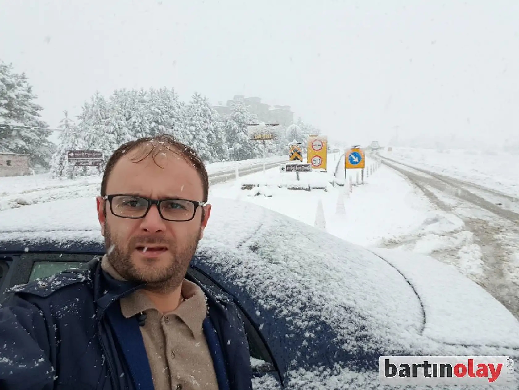 Bartın Karabük yolu kar altında