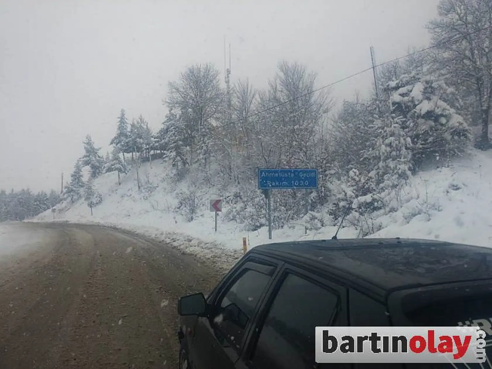 Bartın Karabük yolunda kar manzaraları