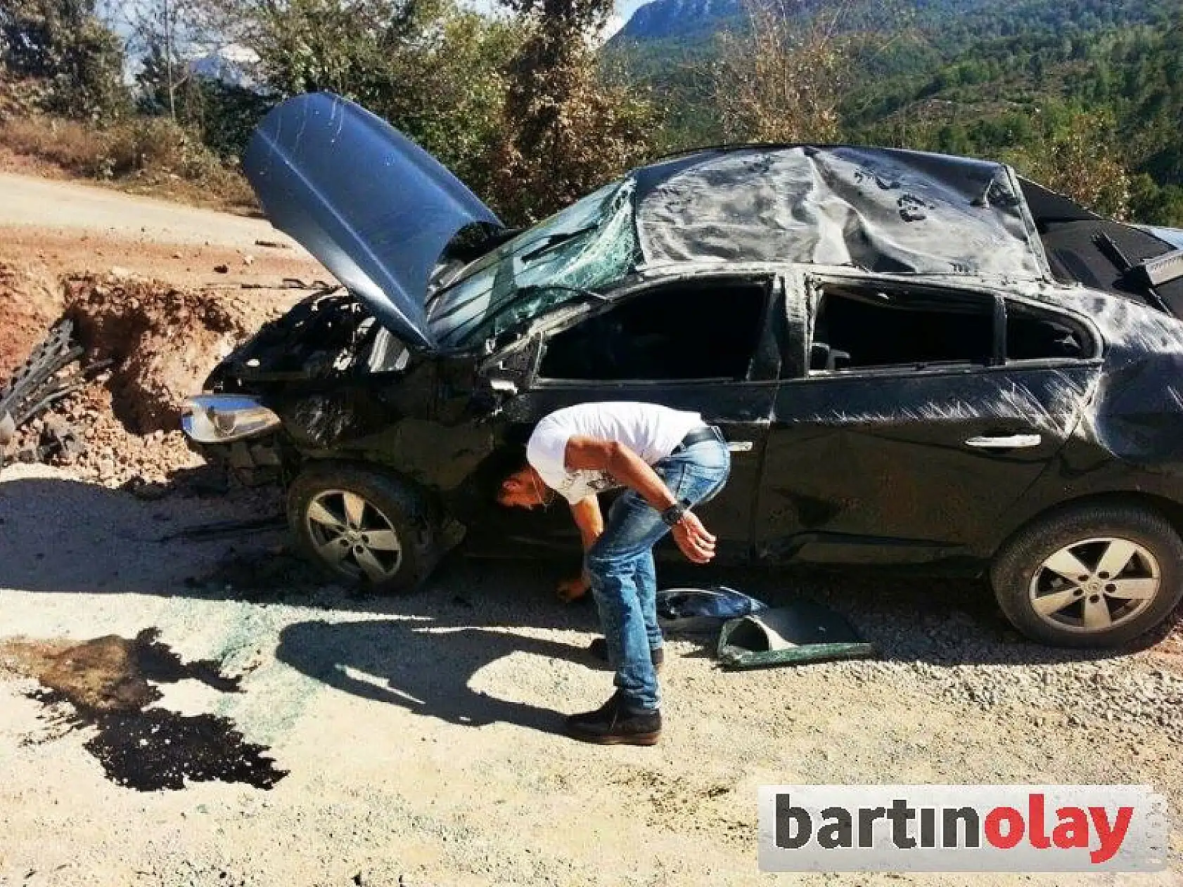 Arıt yolunda kaza,1 yaralı