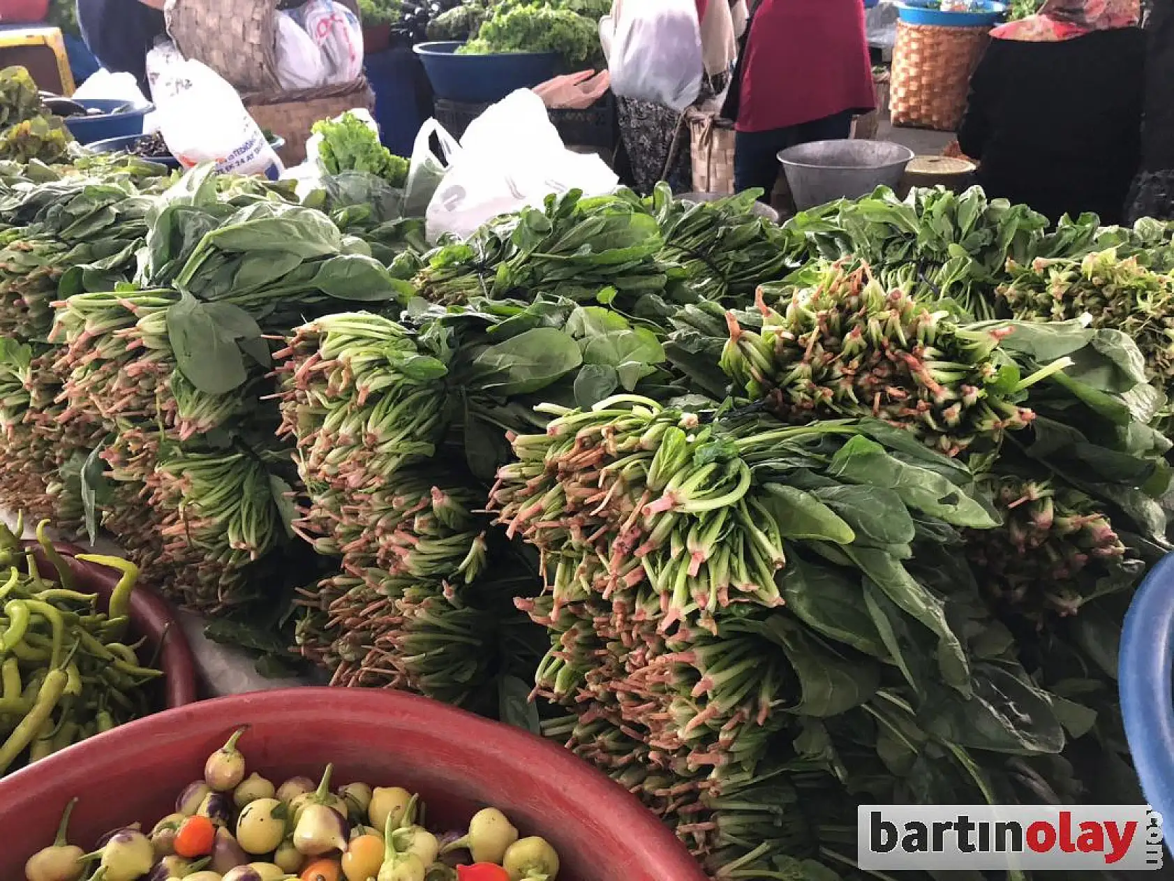 Galla pazarında sebze bolluğu