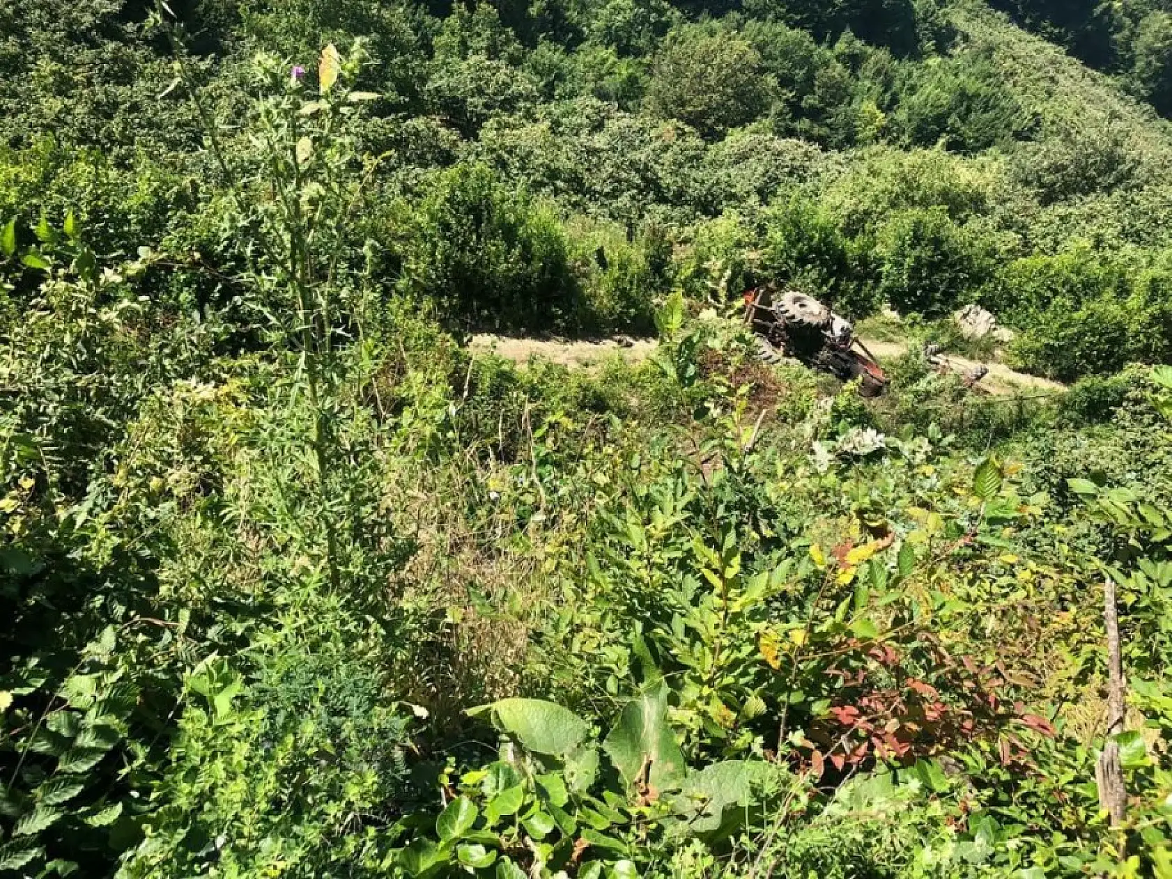 Devrilen traktörün altında kaldı