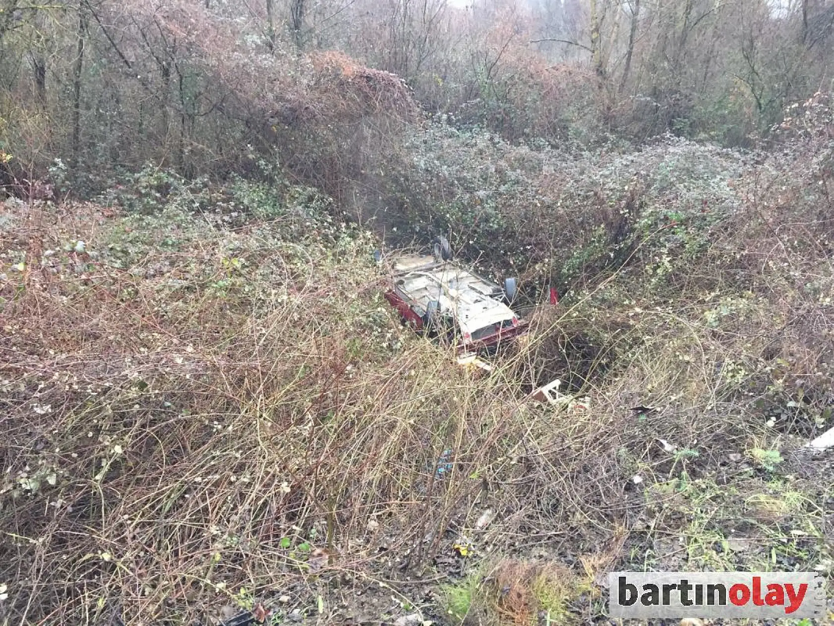 Kontrolden çıktı, şarampole yuvarlandı