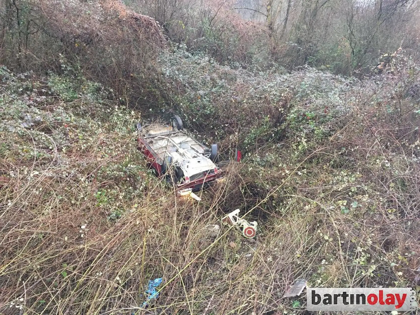 Kontrolden çıktı, şarampole yuvarlandı