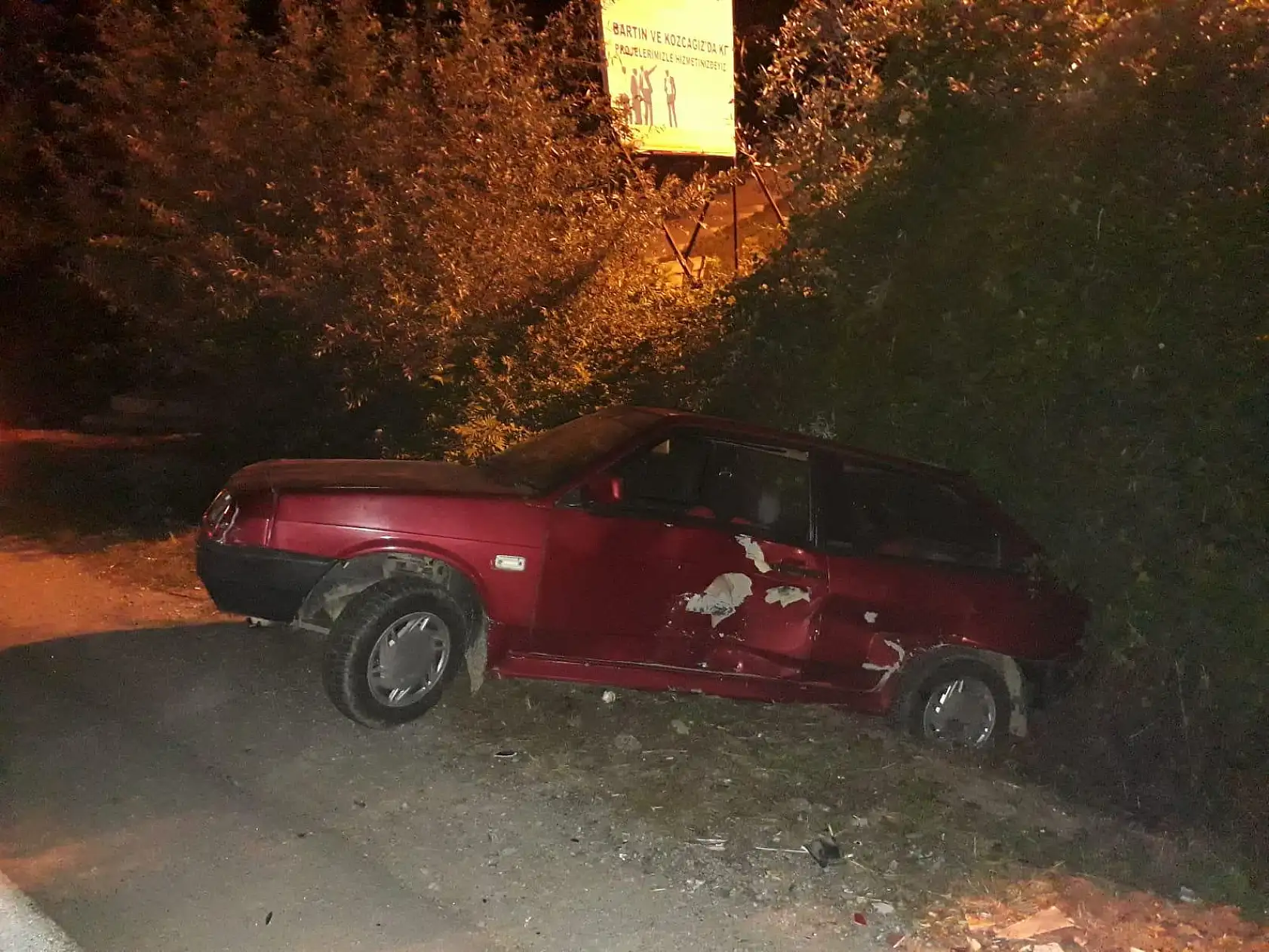 Kozcağız girişinde kaza