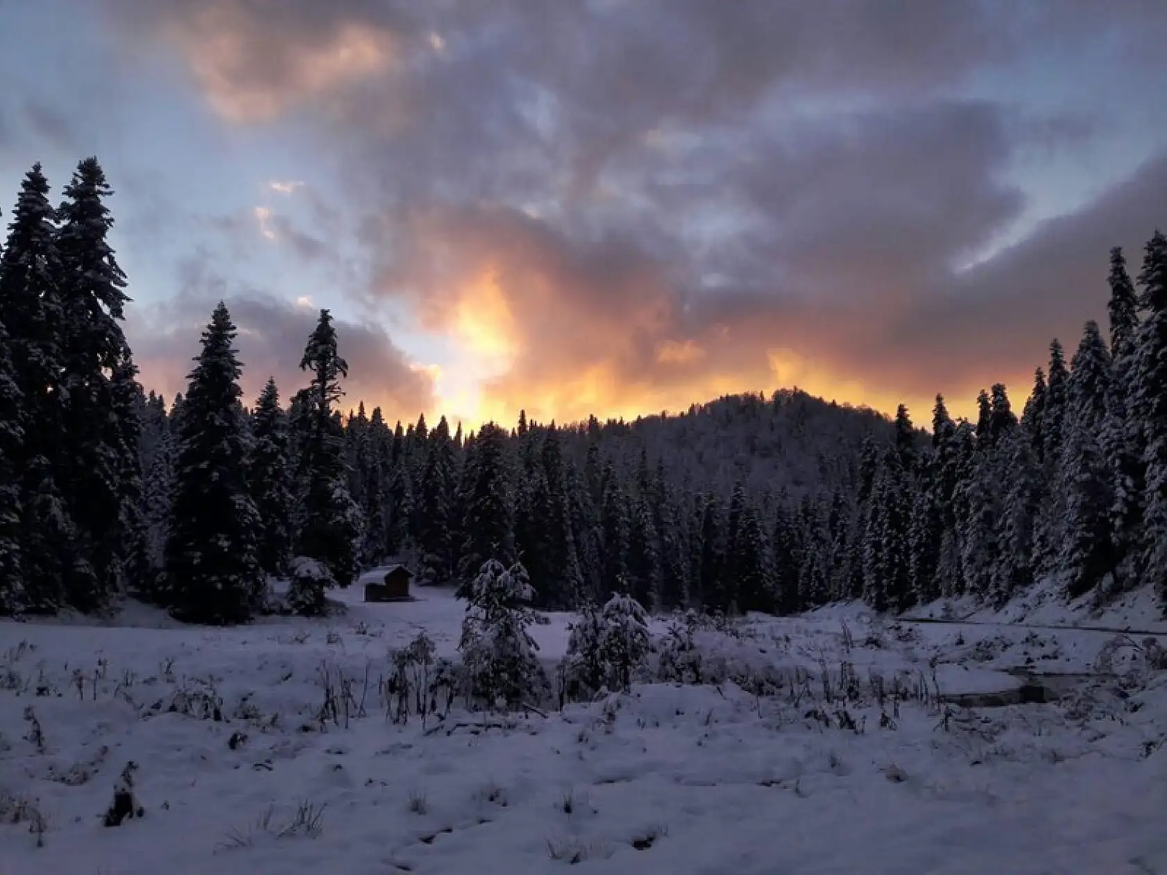 Kumluca yaylalarından kar manzaraları