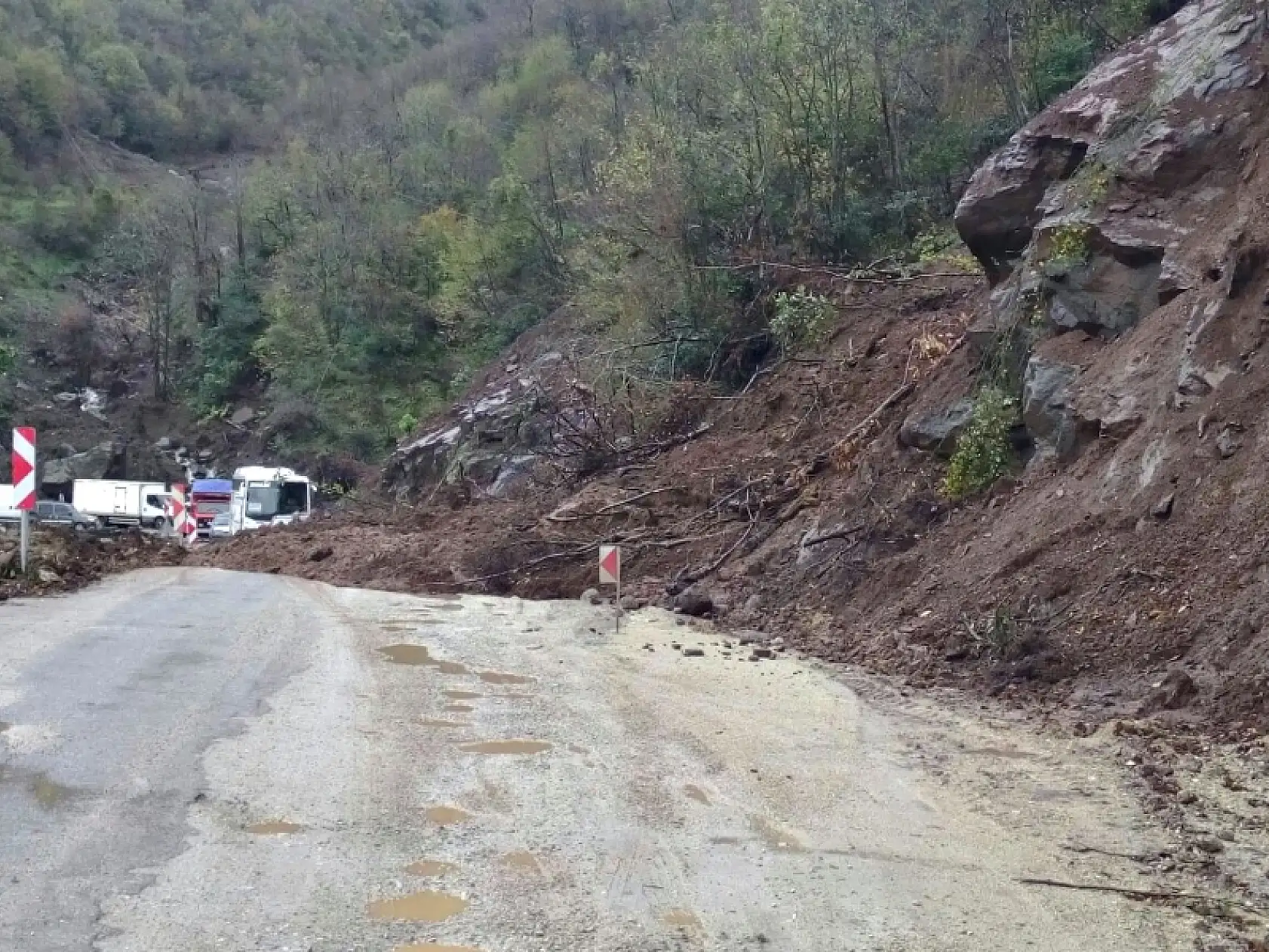 Kurucaşile Yolunda Heyelan