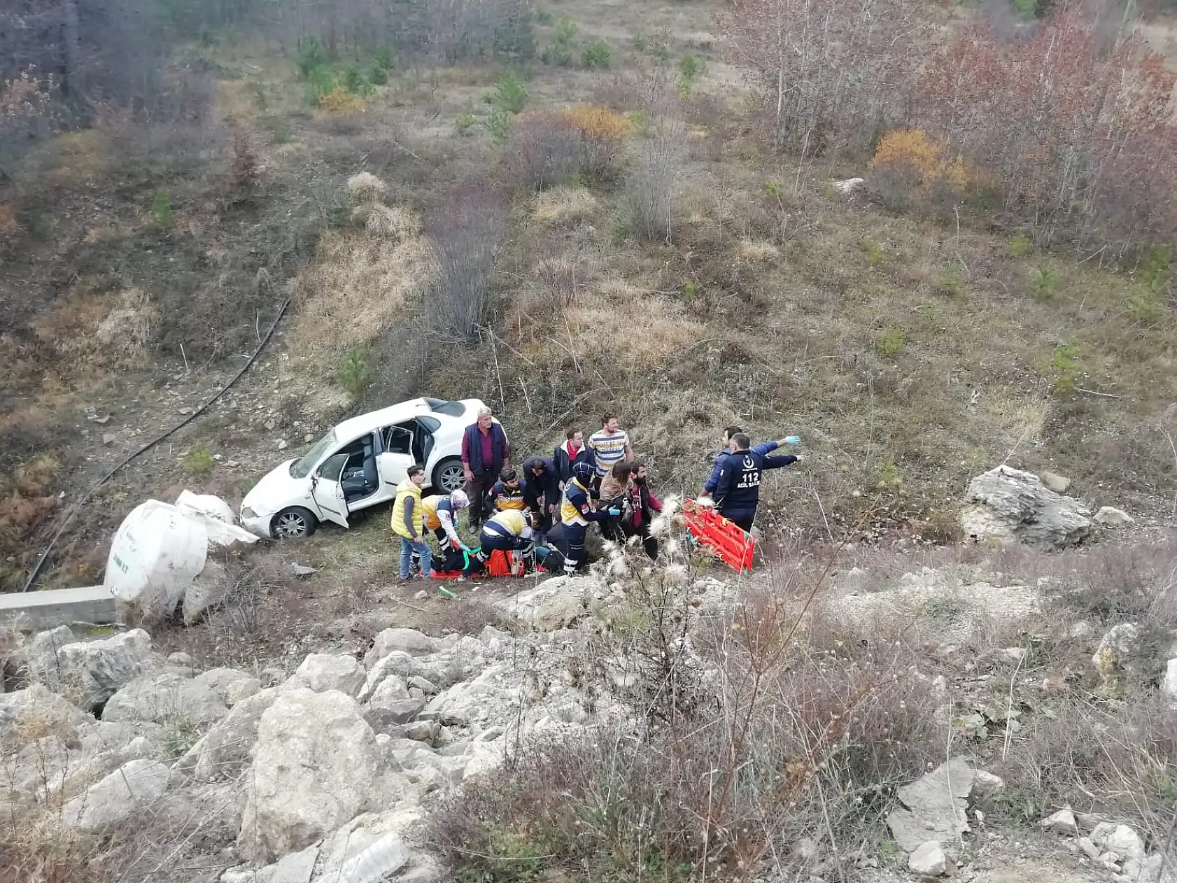 Şarampole yuvarlandı, çok sayıda yaralı var 