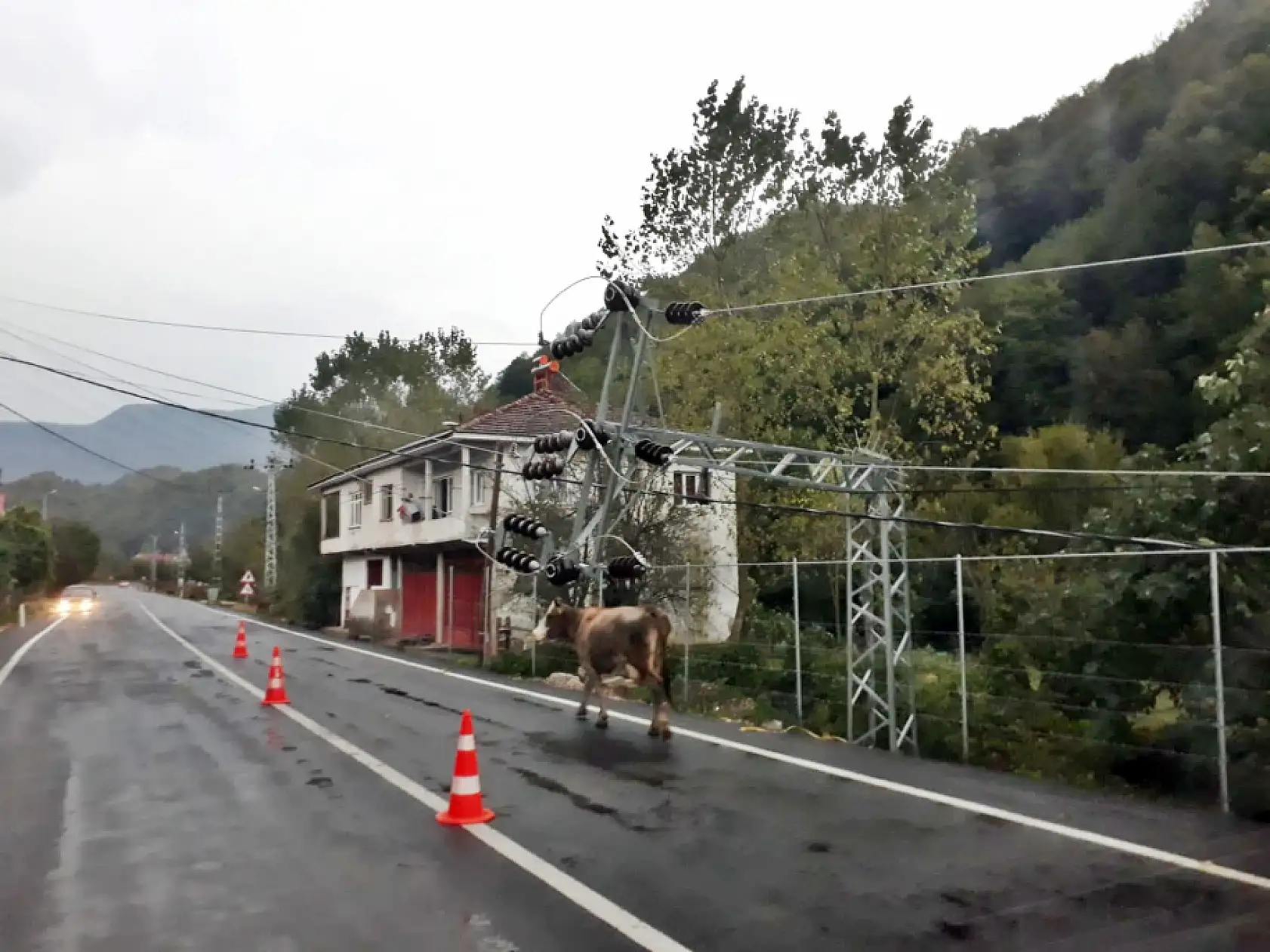 Fırtınada faciadan dönüldü, 3 direk yıkıldı